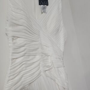Alex Evenings White Pleated Dress